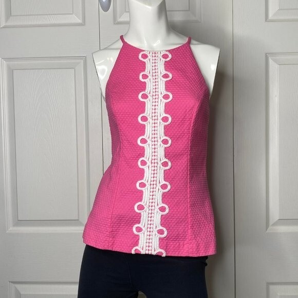 LILLY PULITZER Hot Pink Annabelle Top Sz 2 EUC! - Picture 12 of 14